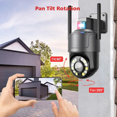 Caméra de Surveillance extérieure PTZ WIFI 4G POE 5MP/20X, dispositif de sécurité sans fil, avec signal lumineux rouge/bleu, détection humaine et suivi automatique