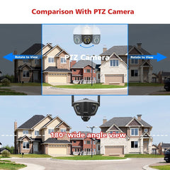 Caméra Extérieure Wifi POE 4MP double caméra Ultra Grand Angle 180 ° App CamHiPro