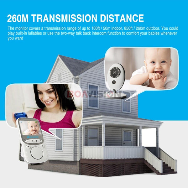 Baby-phone sans fil avec caméra orientable et écran couleur portée jusqu'à  250 mètres [PEARLTV.FR] 