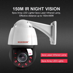 Caméra IP PTZ extérieure CCTV Vision Nocturne Zoom X30 BoaVision