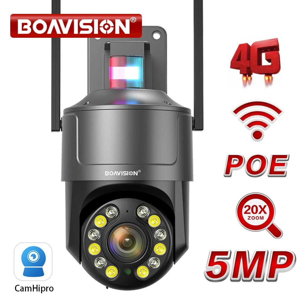 5MP PTZ Caméra Surveillance WiFi Extérieure,20X Caméra IP étanche,Détection  de Mouvements Humaine Suivi Automatique,Audio bidirectionnel,Message Push