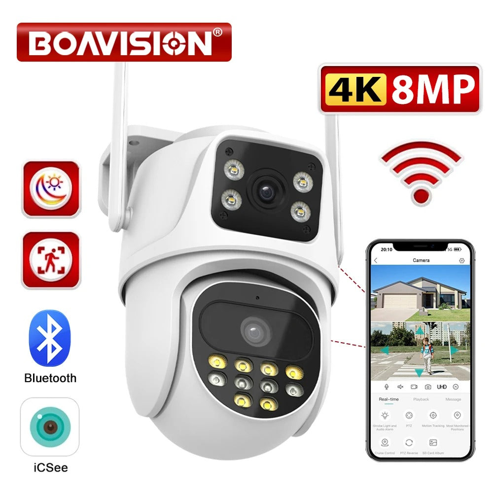 Caméra Ip De Sécurité Sans Fil Extérieure 4K 8Mp Hd Double Objectif Caméra Ip De Sécurité Sans Fil Extérieure 4K 8Mp Hd Double Objectif