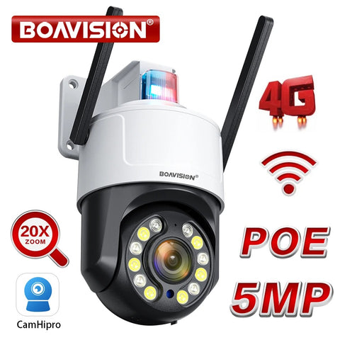 Caméra PZ de surveillance extérieure HD WIFI/4G , dispositif de sécurité sans fil,  suivi automatique et détection humaine, lumière rouge et bleue iodée