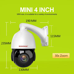Caméra PTZ IP 1080P/4MP/5MP BoaVision Zoom X30 Vision Nocturne